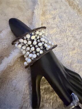Elegant Malleable Tiny Beaded Bracelet with Dainty 925 Sterling Silver Accents.